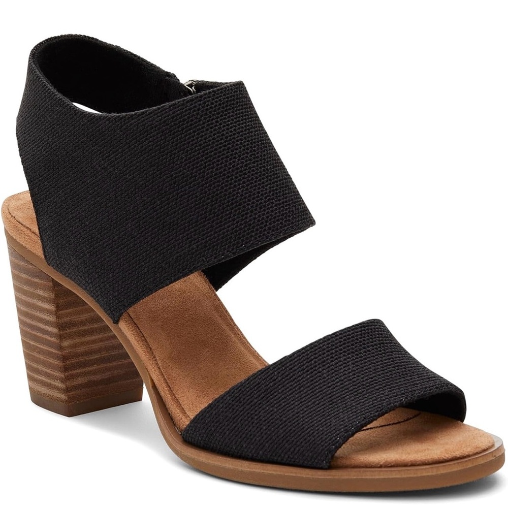 Brand new. TOMS Black and Tan Sandals. - Picture 3 of 6